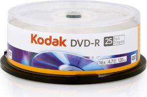 Диск DVD-R Kodak, 4.7 GB, 16x, 25 парчиња