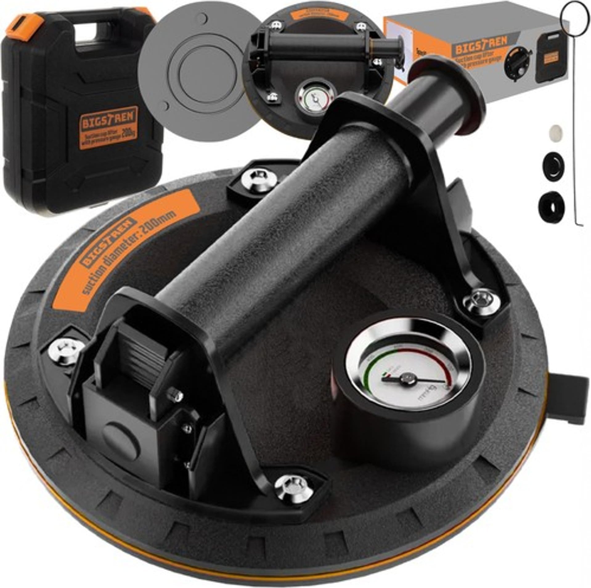 Dorezë thithëse me vakum BIGSTREN, me pompë, me manometër, 200 kg