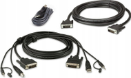 Kабел KVM ATEN 2L-7D02UDX3, DVI-D Dual Link, USB аудио, 1.8m, црн