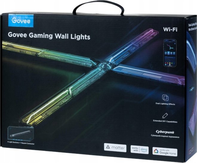 Dritë murale gaming Govee Gaming Wall Light, RGBIC, kontroll me aplikacion, shumëngjyrëshe