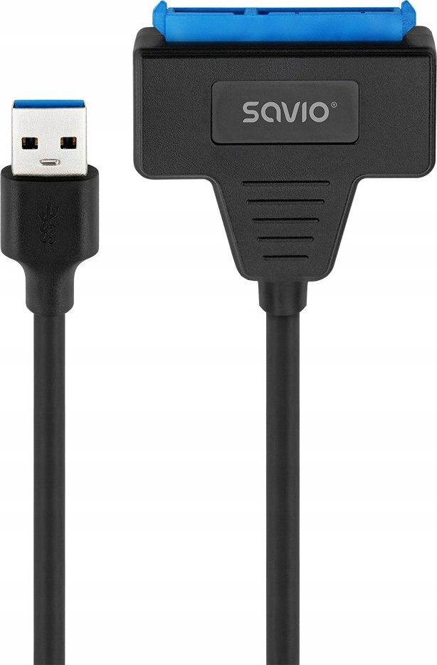 Adapter USB A 3.1 në SATA Savio AK-68, për disqe 2.5", i zi