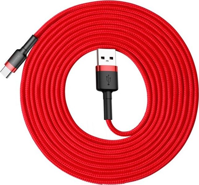 Kabllo Baseus USB-A - USB-C 3m,	e kuqe