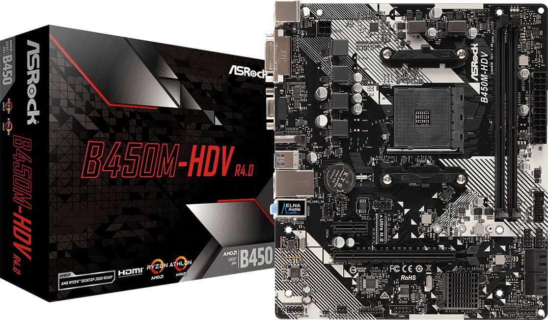Pllakë amë Asrock B450M-HDV, AMD B450 Socket AM4 micro ATX