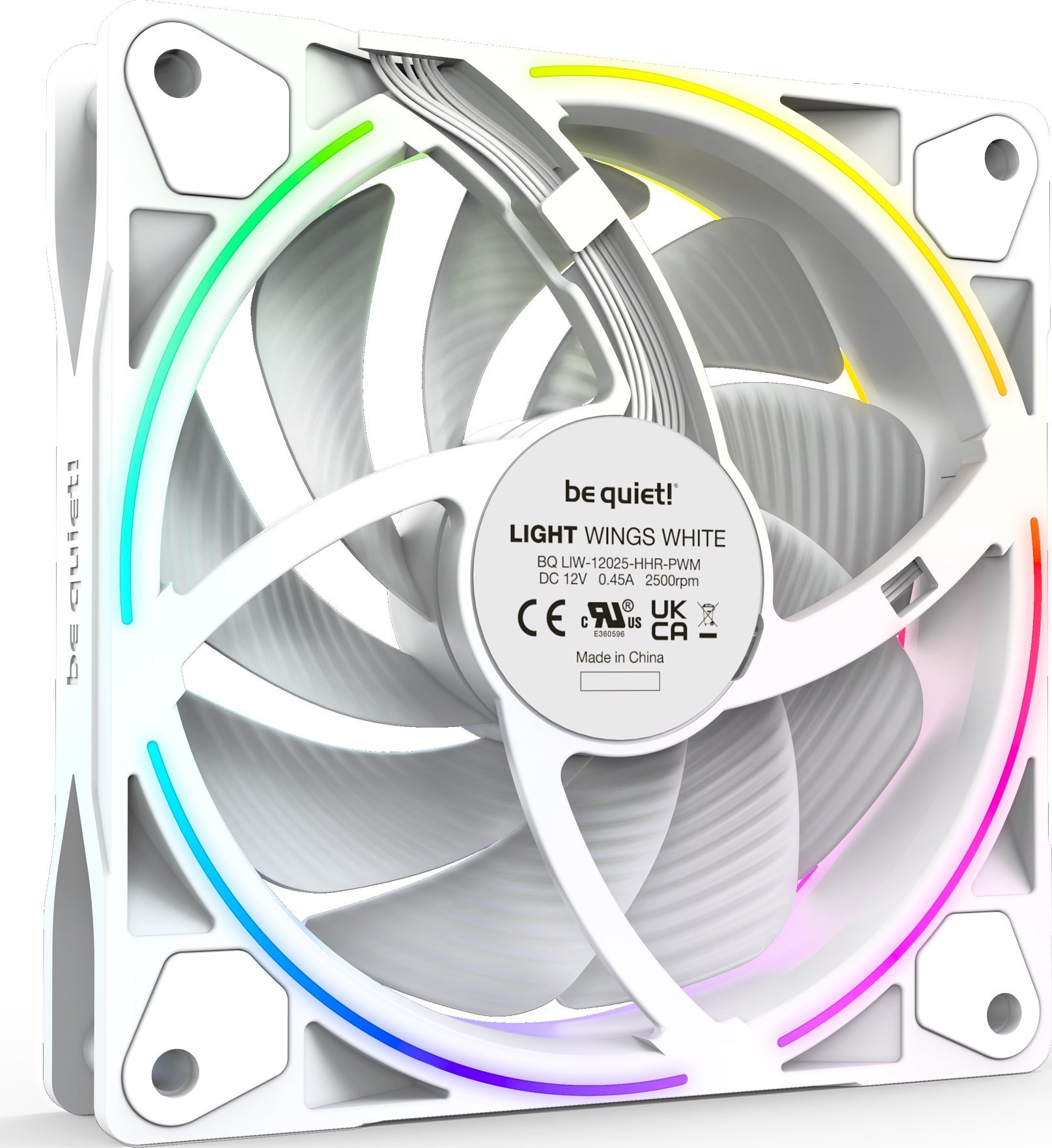 Ventilator PC be quiet! Light Wings BL101, 120mm, PWM high speed, i bardhë ARGB set 3 copë