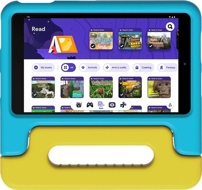 Mbulesë për tablet Nokia T10 Kids Cover, për fëmijë, e verdhë dhe cian