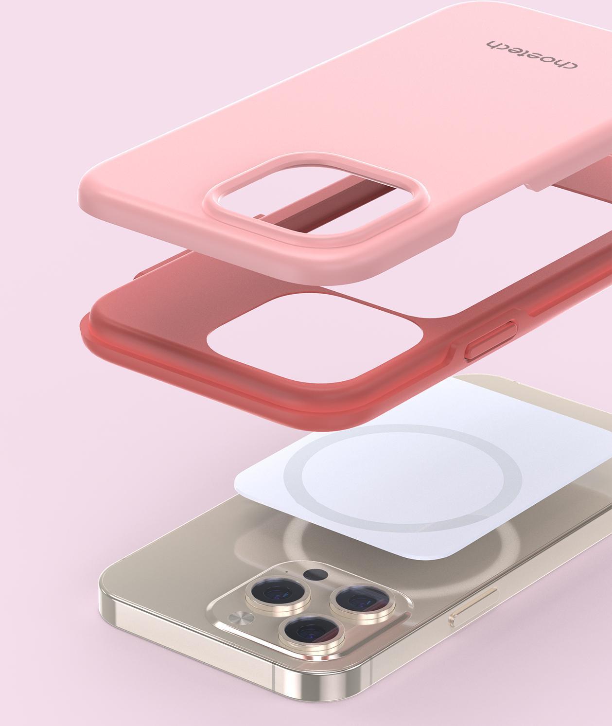 Mbulesë telefoni Choetech MFM PC0114, për iPhone 13 Pro Max, anti-rënie, rozë