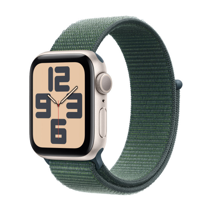 Apple Watch SE2 v3 GPS, 40mm, Starlight Aluminum Case with Lake Green Sport Loop