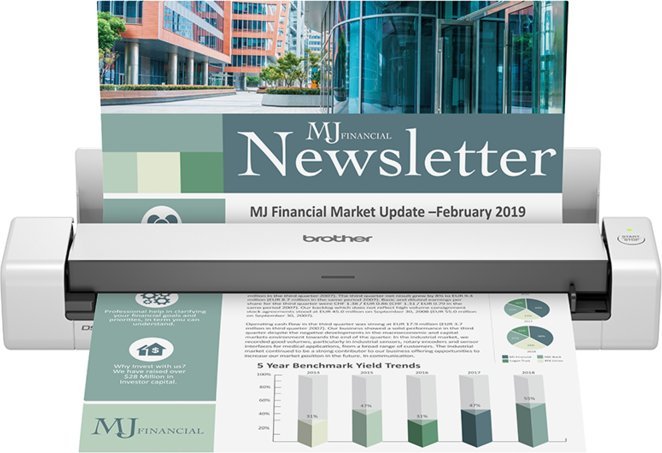Skaner portativ dokumentesh Brother DS-740D, 2 anë, USB 3.0, i bardhë