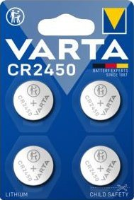 Литиумски батерии Varta CR2450, 3V, сет 4 парчиња