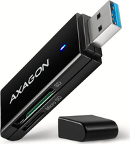 Читач на картички Axagon CRE-S2N, USB 3.2 Gen 1, SD и microSD, црн