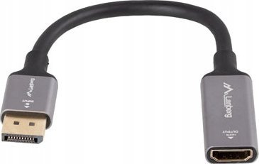 Adapter DisplayPort në HDMI 4K, me kabllo 20cm, argjendtë