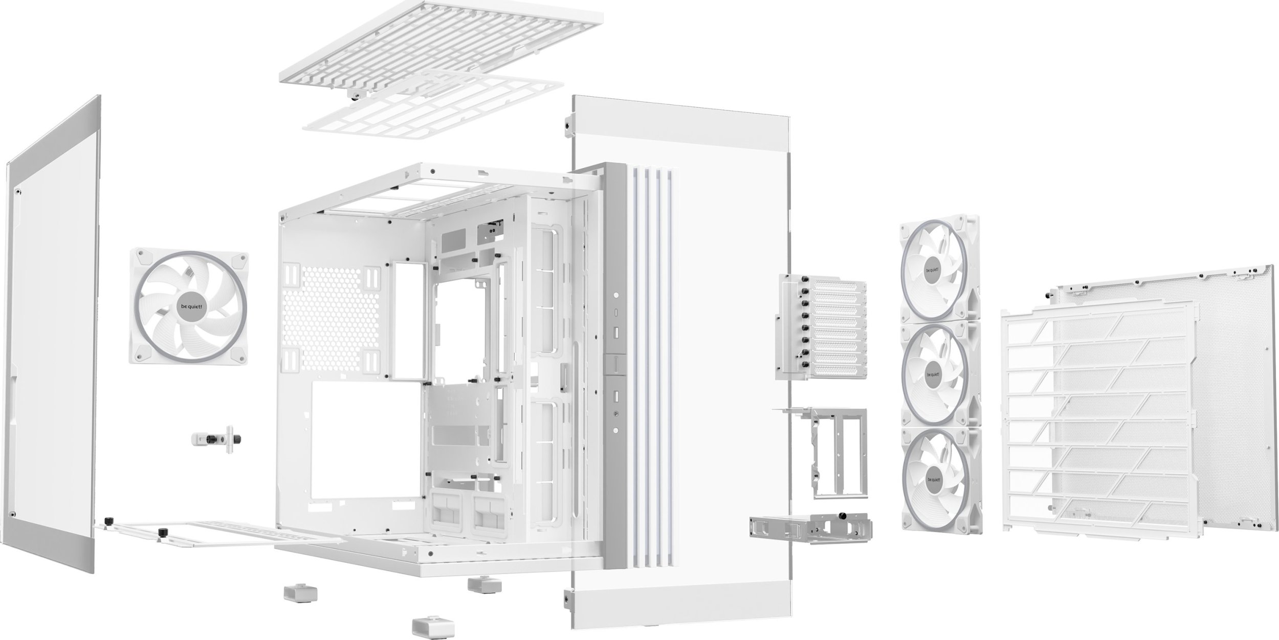 Куќиште за персонален компјутер Be Quiet Light Base 900 FX, Full Tower, ARGB, бела боја