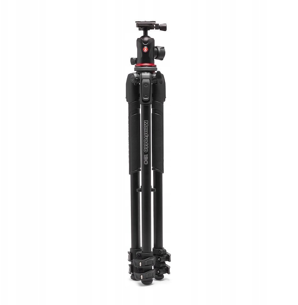 Tripod fotografik Manfrotto 190X, alumini, me kokë sferike, i zi