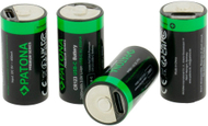 Bateri të rikarikueshme Patona Premium CR123A, set 4 copë, 2400mWh 3.0V, me kabllo USB-C