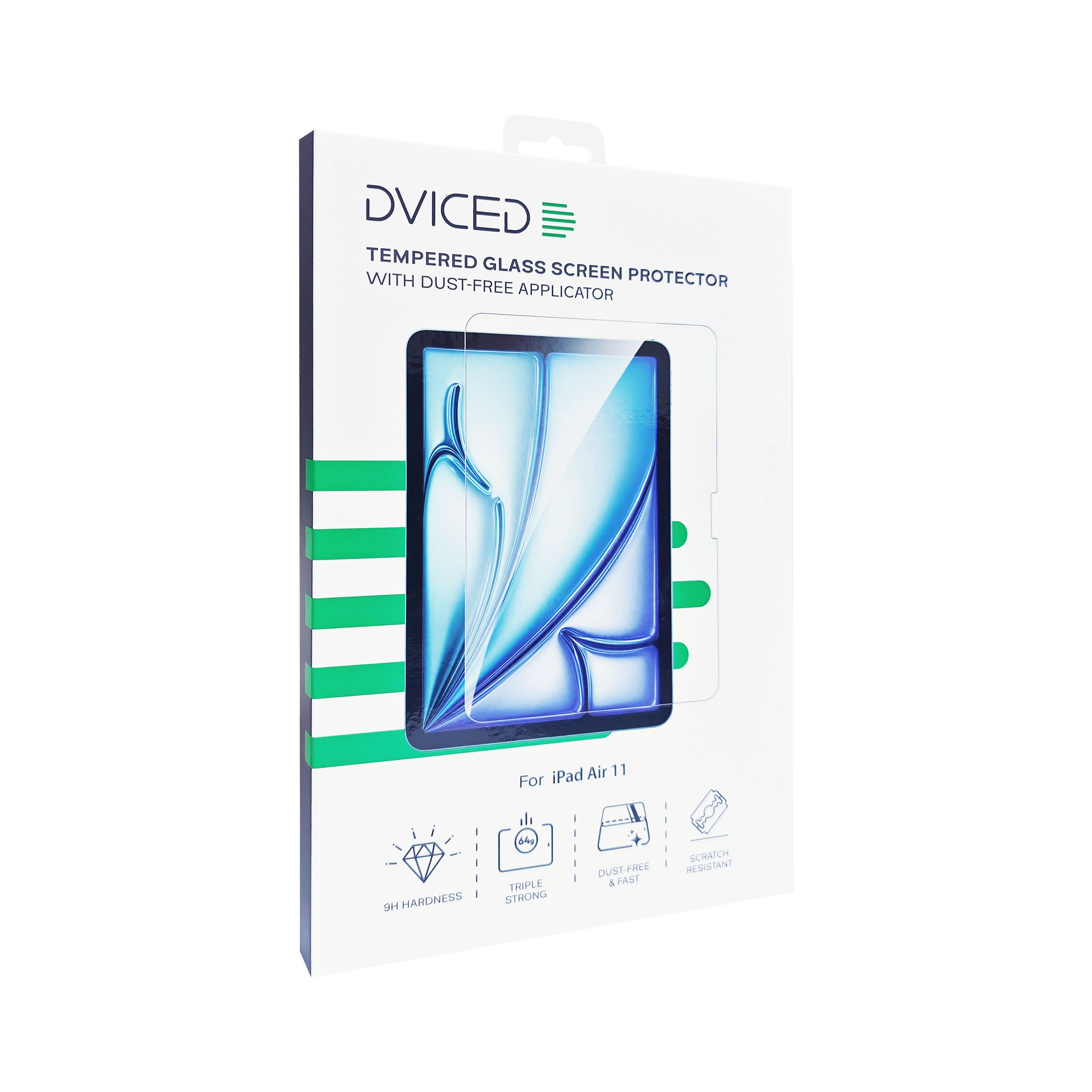 Dviced Tempered Glass Screen Protector For iPad Air 11-Inch With Dust-Free Applicator