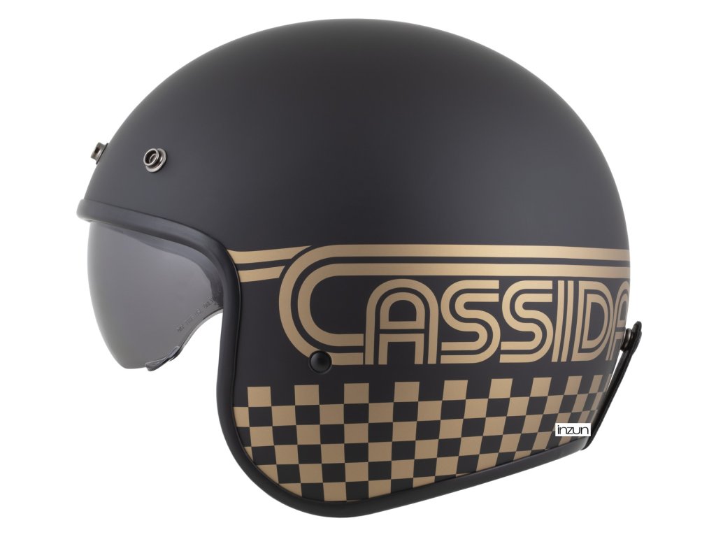 Helmë moto CASSIDA Oxygen 2.0 Rondo, e hapur, diellzë e integruar, e zezë matt ari