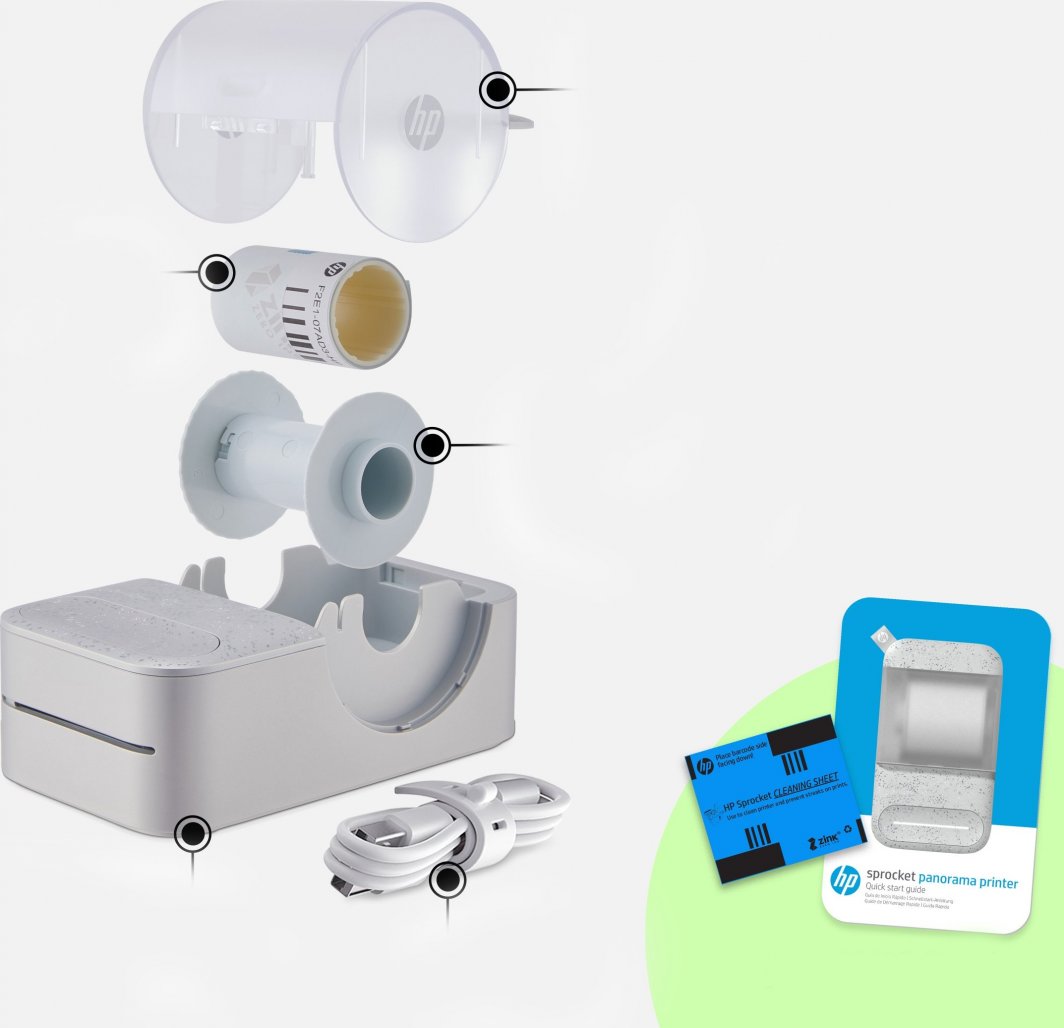 Printer për etiketa dhe foto HP Sprocket Panorama, Bluetooth, rozë