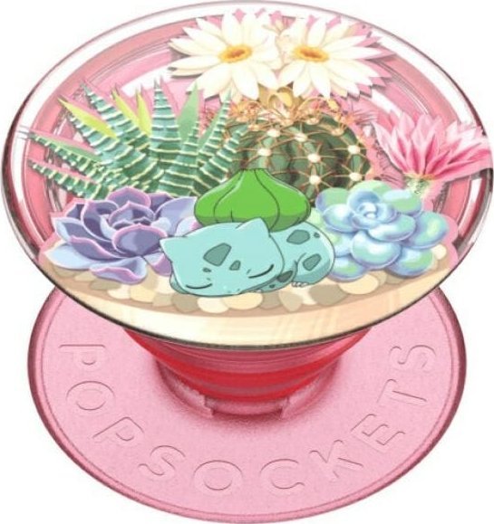 Mbajtëse telefoni PopSockets Bulbasaur Terrarium PopGrip, ngjitëse, shumëngjyrëshe