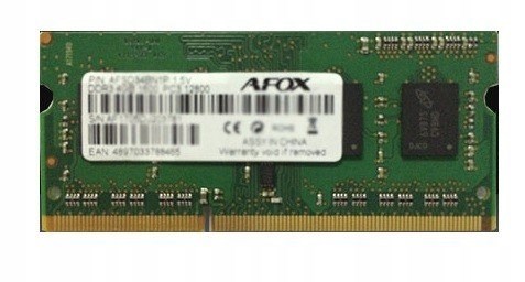 Memorie RAM Afox, 4GB, DDR3L, 1333MHz, SODIMM