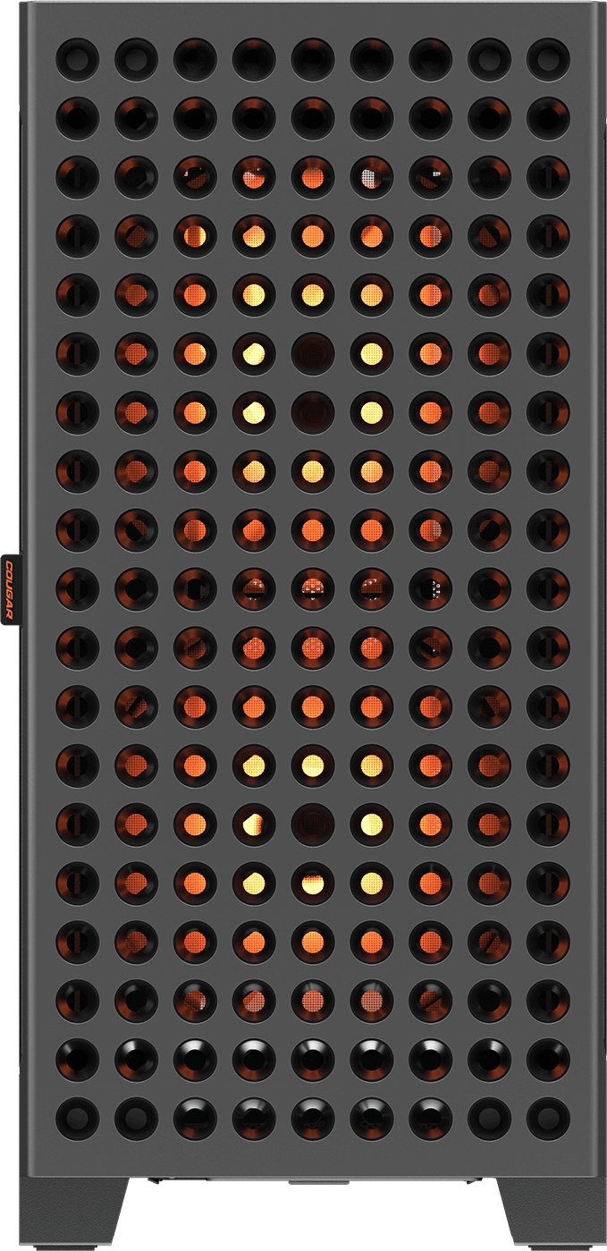 Kasa kompjuteri Cougar Airface Eco RGB, Middle Tower, xham i temperuar, pa furnizues energjie, e zezë