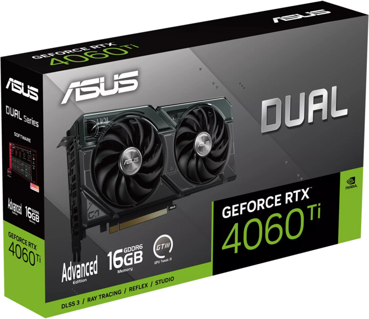 Kartelë grafike ASUS Dual GeForce RTX 4060 Ti Advanced Edition, 16GB GDDR6