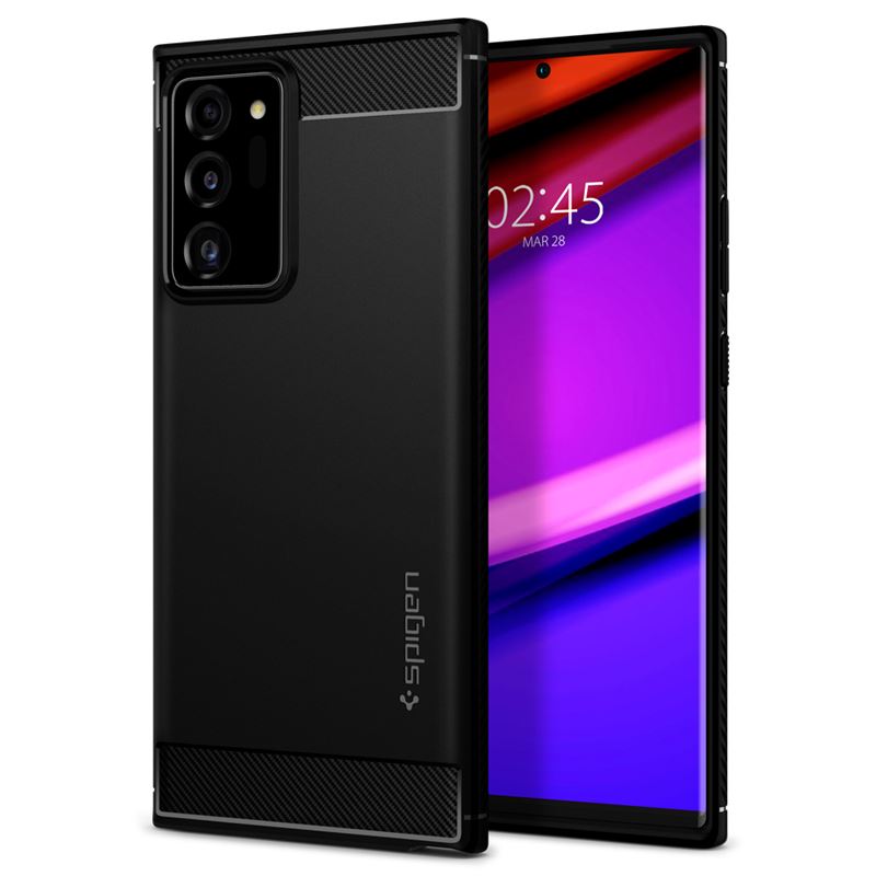 Заштитна маска за мобилен телефон Самсунг Галакси Note20 Ultra Спиген Rugged Armor, црна