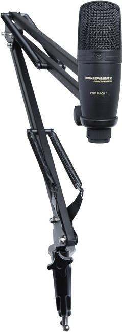 Set mikrofon USB Marantz Pod Pack 1, kondensator, me krah broadcast dhe kabllo, i zi