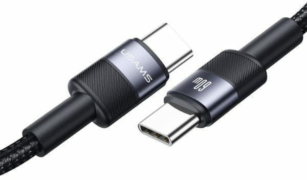 Kabllo USB C në USB C Usams SJ724, 1.2m, 60W, e zezë