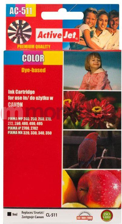 Ngjyrë për printer Activejet ink AC-511R / CL-511, e kaltër/magenta/verdhë
