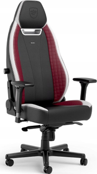 Karrige gaming Noblechairs LEGEND, lëkurë PU, mbështetje ergonomike, e zezë e bardhë e kuqe