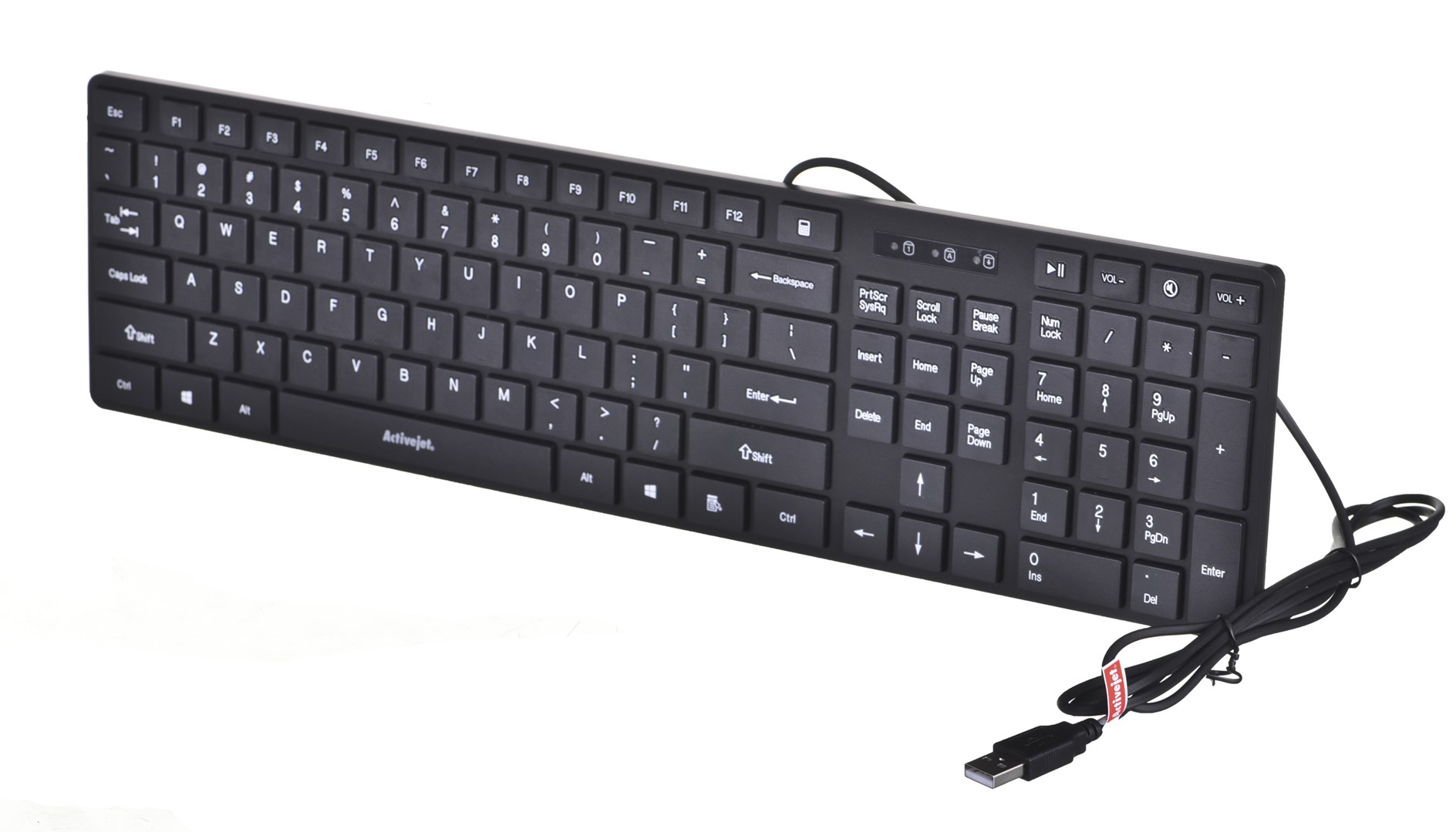 Tastierë USB Activejet K-3066SB, 109 taste, e zezë