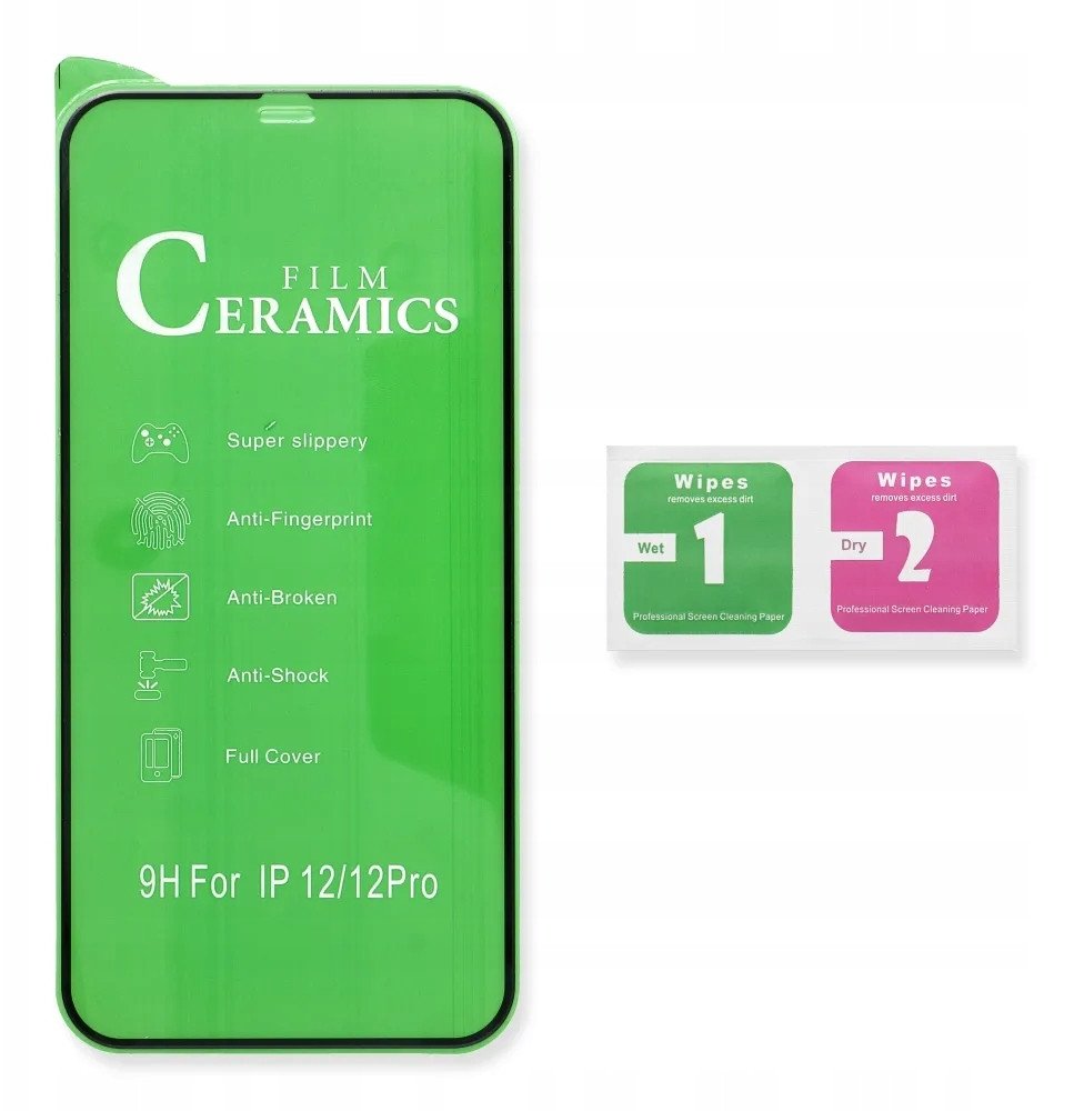 Заштитна фолија OEM за iPhone 17 Pro, керамичко 5D стакло со целосно лепење, црна