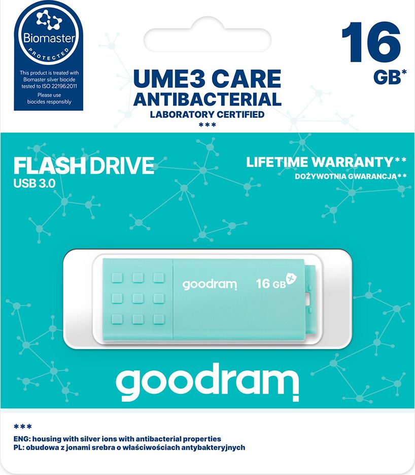 USB флеш GoodRam UME3 CARE, 16GB, USB 3.0, црвена