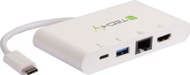Adapter USB C Techly 3.1, HDMI RJ45 USB A 3.0, gri