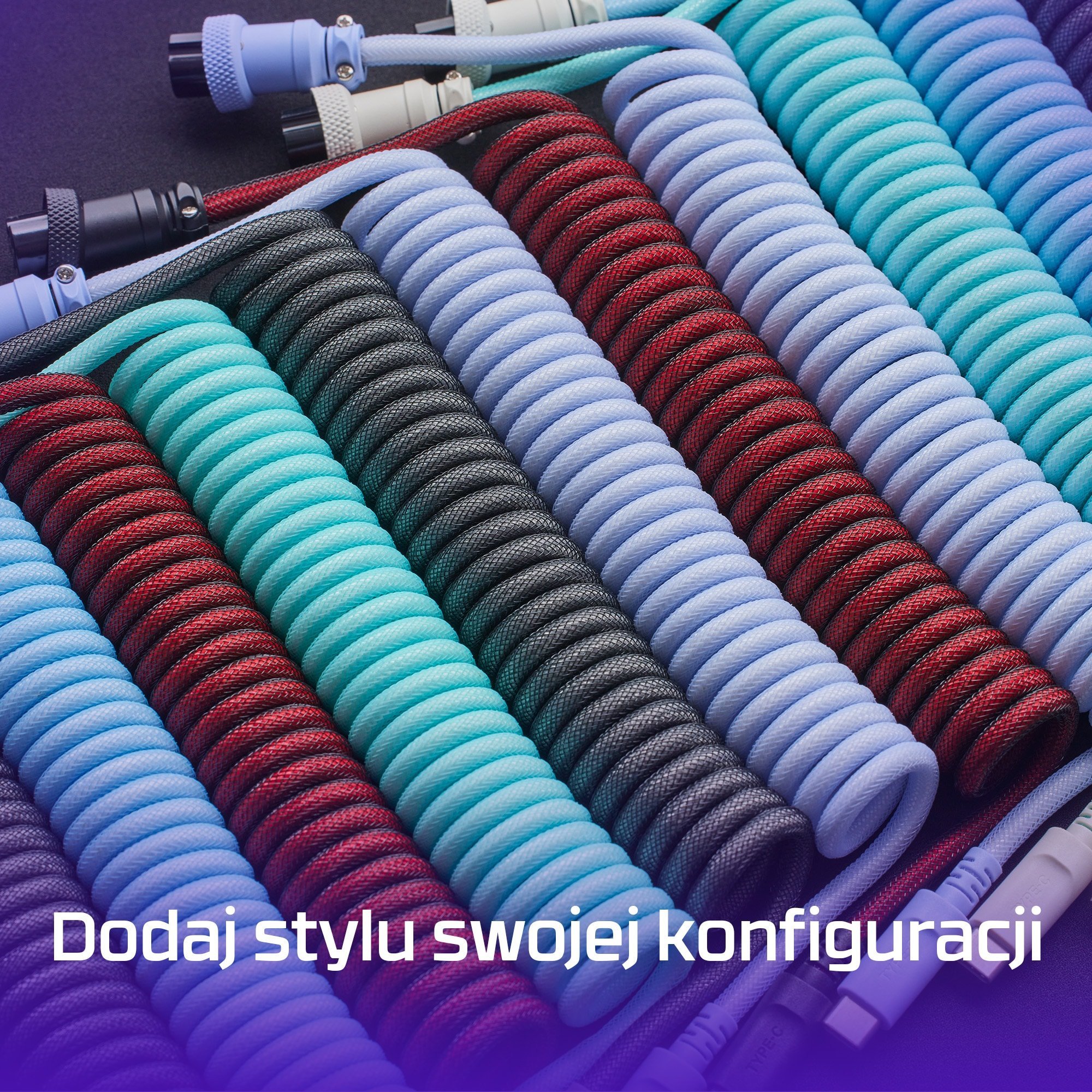 Kabllo spiralë USB HyperX, USB C në USB A, 5 pin aviator, gri