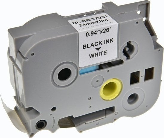 Shirit etiketuese kompatibël Brother TZE-251, 24mm, 8m, printim i zi sfond i bardhë