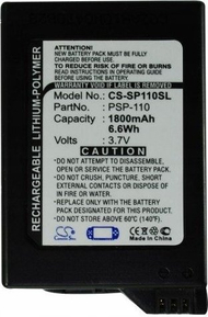 Bateri për konzolë lojërash Sony PSP, Li ion, 3.7V, 1800mAh