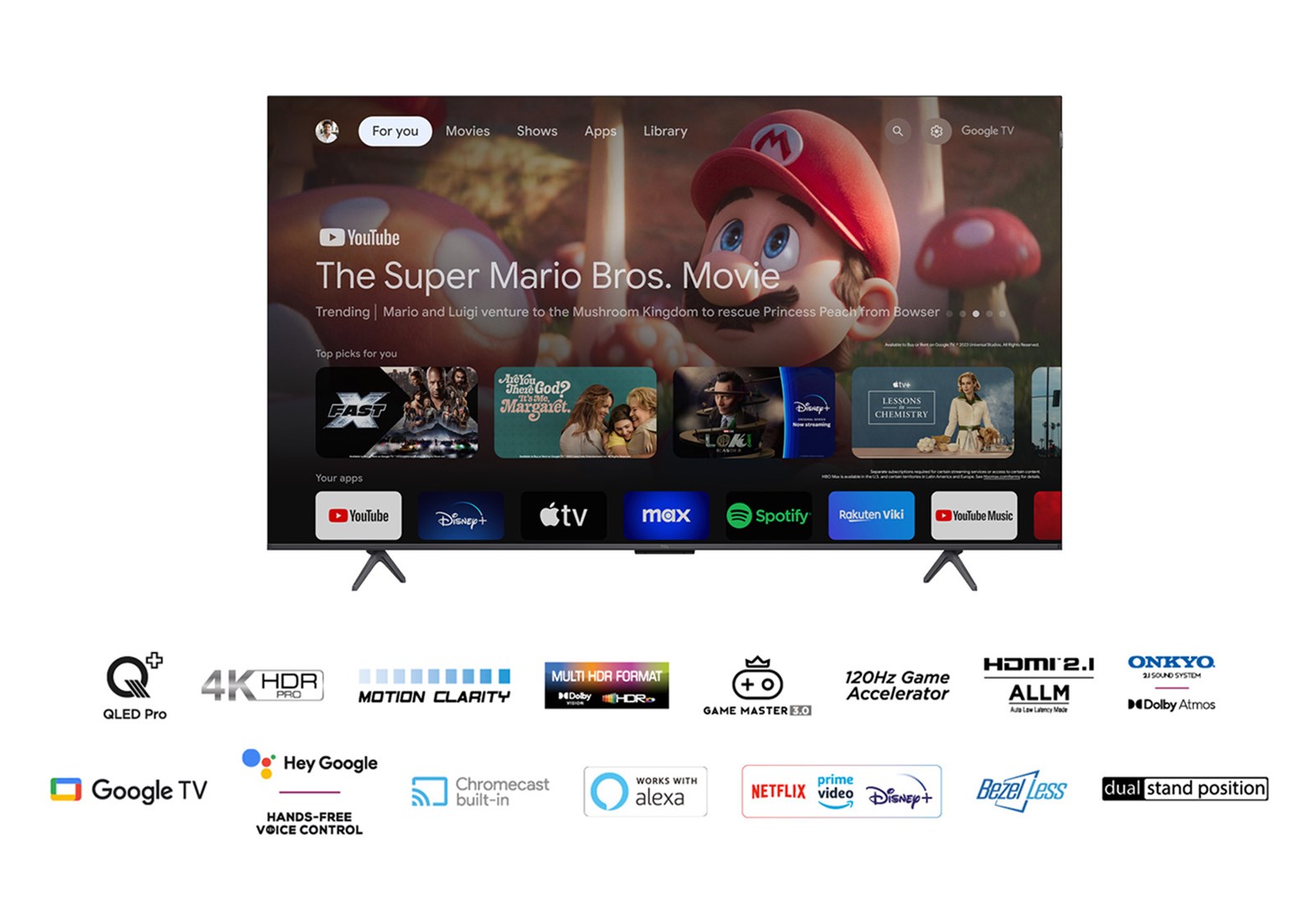 TV TCL 65C655, 65", 4K Ultra HD, QLED, Google TV, i zi