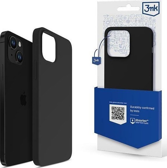 Mbulesë silikoni 3MK Silicone Case, për iPhone 14 6.1", e zezë