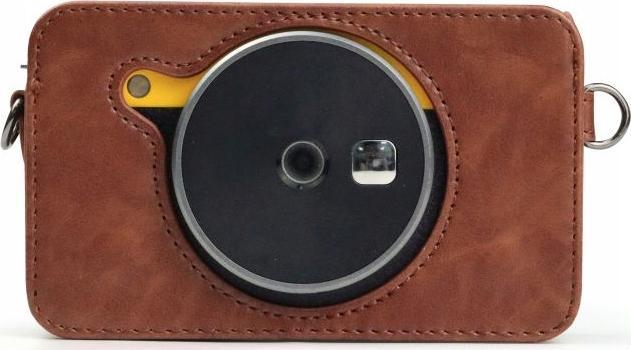 Kuti mbrojtëse LoveInstant për Kodak Mini Shot Combo 2 Retro C210R, lëkurë eko, me rrip, kafe