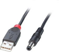 Kabllo Lindy USB-A - DC, 5.5mm, 1.5m, e zezë