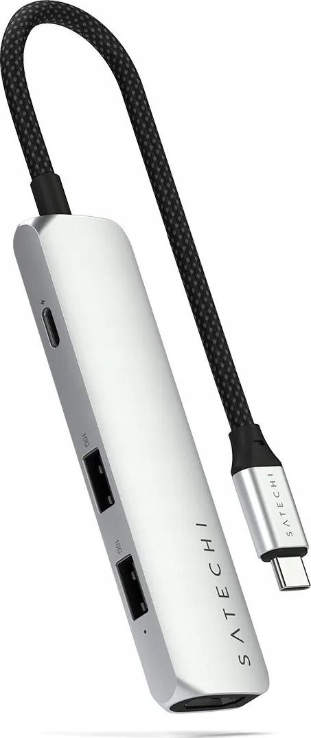 Adapter USB C Satechi 4 in 1 Slim Multiport, 4K, karikim, gri