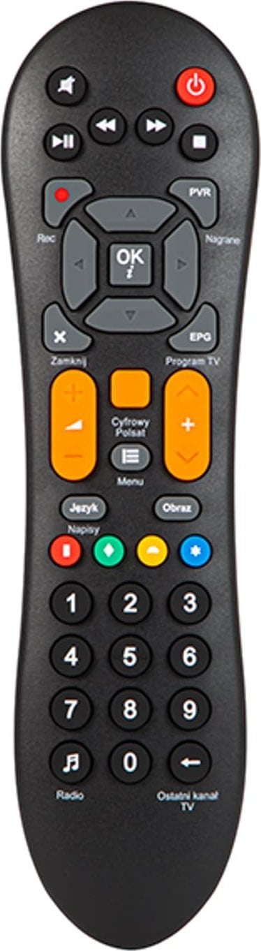 Pilot Cyfrowy Polsat HD7000 HD6000 HD5500 HD2000, telekomandë zëvendësuese, ergonomik, i zi