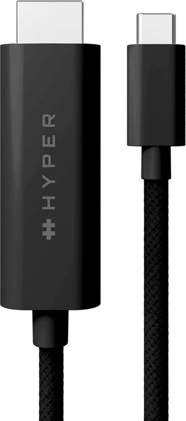 Kabllo USB C në HDMI Hyper HD6007BKGL, 2.5m, 4K 60Hz, e zezë