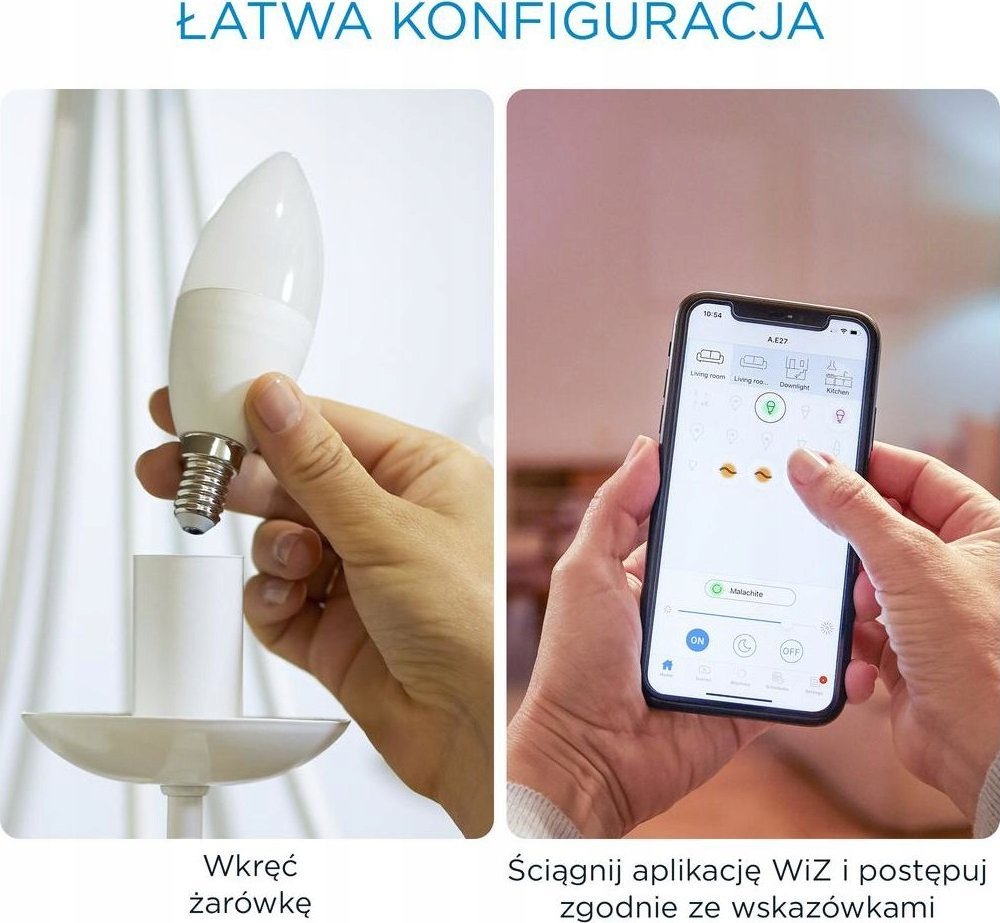 Llambë e mençur WiZ Candle C37, E14, 4.9W RGB, e bardhë