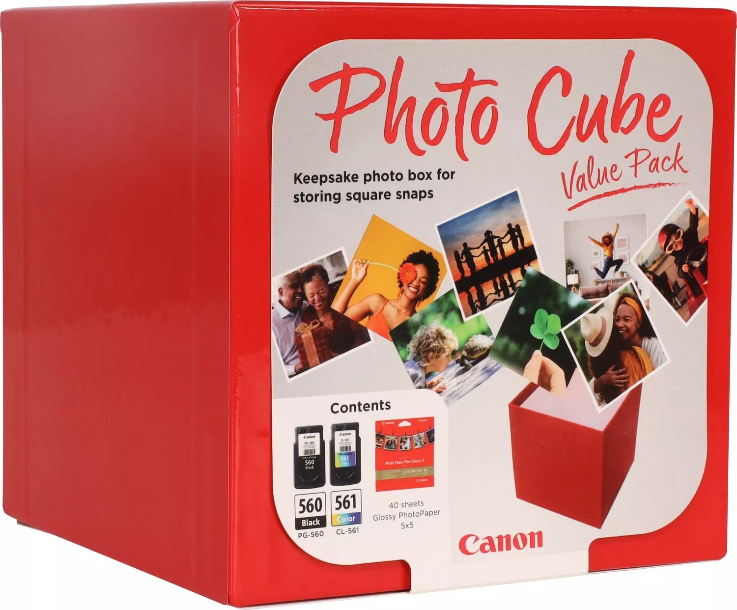 Paketë bojëra dhe letër fotografike Canon Photo Cube 3713C007, PG-560, CL-561, PP-201 5x5, 40 fletë