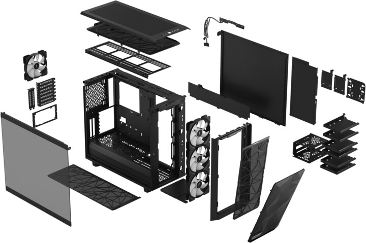 Куќиште за компјутер Fractal Design Meshify 2 RGB Black TG Light Tint