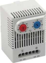 Двоен термостат Алантек KTO+KTS KTSO, 0–60 °C, монтажа на DIN шина, сив