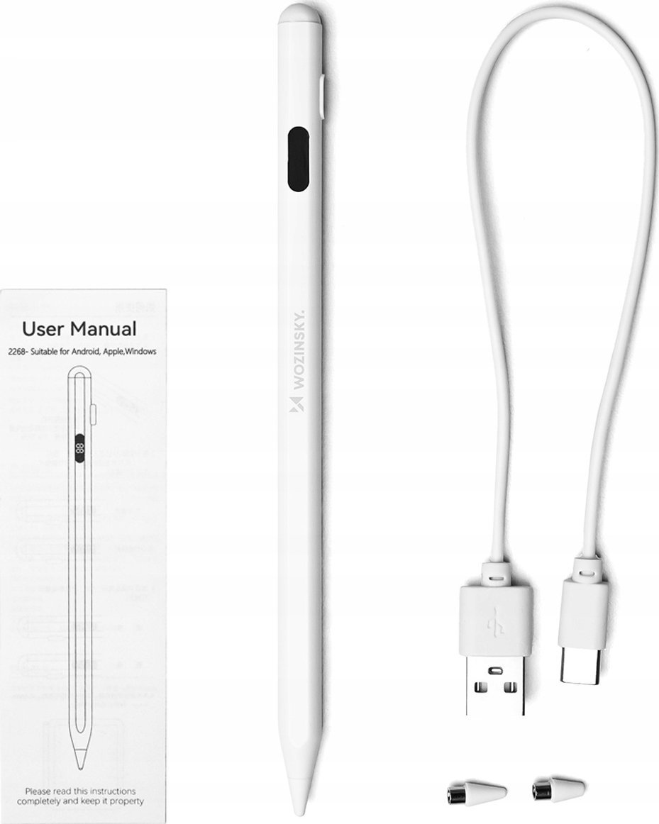 Stilolaps aktiv Wozinsky Universal Stylus, për Android dhe iOS, i bardhë