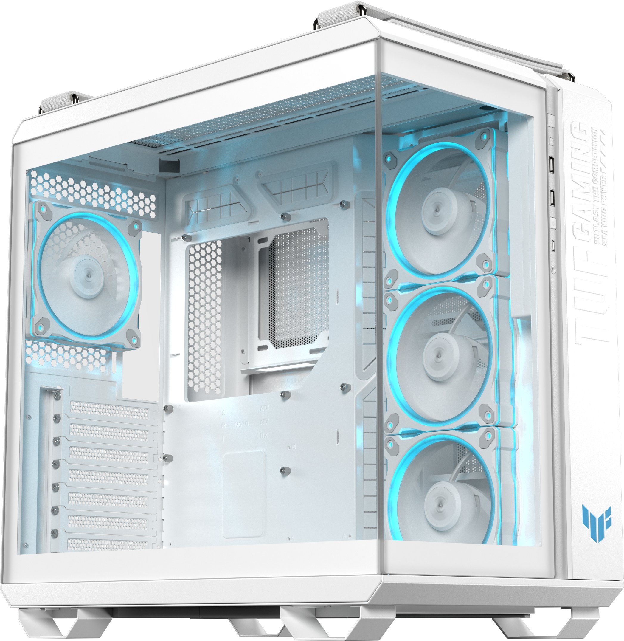 Kasa PC ASUS TUF Gaming GT502 Horizon TG ARGB, MIDI Tower, me xham të temperuar, e bardhë